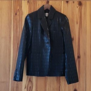 Carven - Blue/Black Striped Shiny Blazer - 40 - Never Worn